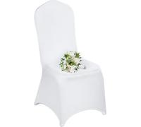 VEVOR 100 pcs Housses de chaises en polyester et Élasthanne Élasthanne Housse de chaise blanche