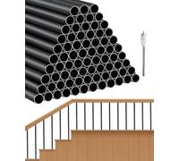 VEVOR 101PCS Balustres Terrasse 66x1,9cm Barres Garde-Corps Alliage Aluminium Barreaux de Sécurité Cylindre Rampe Rambarde Balustrade Accessoires Installation pour Terrasses Balcon Extérieur Intérieur