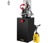 VEVOR 10L Pompe hydraulique simple effet Pompe de basculement 1,6-3 KW avec réservoir 10L en métal Télécommande à câble 4,5M