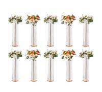 VEVOR 10PCS Support de Fleurs de Mariage 90 cm Porte-fleurs en Cristal Centre de Table Mariage Luxueux Vase Métal Doré Présentoir Floral pour Réception Événements Décoration de Fête à la Maison Hôtel
