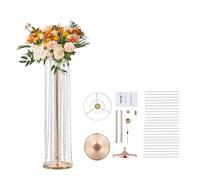VEVOR 10PCS Support de Fleurs de Mariage 90 cm Porte-Fleurs en Cristal Centre de Table Mariage Luxueux Vase Métal Doré Présentoir Floral pour Réception Événements Décoration de Fête à la Maison Hôtel