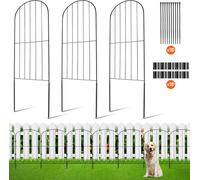 VEVOR 10x Clôture de jardin décorative 61x33cm Arc supérieur Clôture métallique en acier au carbone Clôture enfichable 5,08cm distance entre les pointes Clôture pour chiens Clôture grillagée Clôture p
