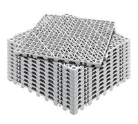 VEVOR 12PCs Dalles de Jardin Piscine 30x30x1,5 cm Dalle Clipsable Ajourée Grise