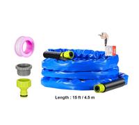VEVOR 15 pieds de tuyau d'eau chauffé pour camping-car, tuyau d'eau potable chauffé avec couverture ondulée, protection contre le gel jusqu'à -45 °F, autorégulation automatique, diamètre intérieur 5/8