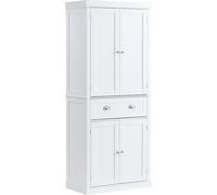 VEVOR Armoire de Rangement pour Garde-manger de Cuisine de 183 cm, Armoires Utilitaires Autoportantes avec Portes, Tiroir et 3 Étagères Réglables, Meuble Haut pour Cuisine, Salle à Manger, Buanderie