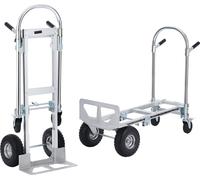 VEVOR 2-en-1 Diable pliable 318/454kg capacité de charge Diable de transport alliage d'aluminium & acier carbone Diable ⇋ Chariot plate-forme Trolley pour les tâches de chargement & transport en intér