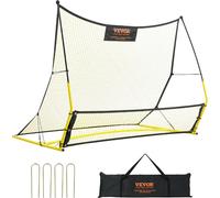 VEVOR 2 en 1 Football Rebound Double Filets Portatif Paroi Rebondissante Football 25,4 x 25,4 mm, Rebounder Football Tube de Fer & Filet PE Enfants & Adolescents Réglable But de Football Rebounder Kic