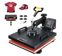 VEVOR 2 en 1 Presse à Chaud Machine Sublimation Textile 38x38 cm Machine d'impression 1500 W Presse à Chaleur Polyvalente Contrôle Numérique Transfert Efficace Imprimante T-Shirt Sac Chapeau Noir