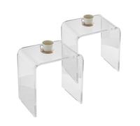 VEVOR 2 pcs. Table d'appoint 415 x 305 x 460 mm, Table d'appoint en acrylique en forme de U, Table basse transparente pour boissons, repas, snacks, e dans le salon, la chambre, le bureau, etc.