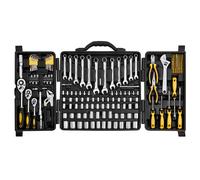 VEVOR Coffret d'Outils de Mécanicien 207PCs, Douilles 1/4" 3/8" 1/2" SAE et Métrique, Kit d'Outils de Mécanicien avec Embouts, Clés, Poignée à Cliquet, Accessoires et Étui, Réparation Automobile