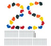 VEVOR 25 Prises d'Escalade, Poignée d'Escalade pour Mur d’Escalade Multicolore et de Taille Multiple, Supports Muraux avec Matériels de Montage, pour Enfants Adultes, Aire de Jeux Intérieur Extérieur