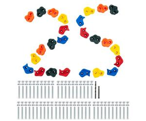 VEVOR 25 Prises d'Escalade, Poignée d'Escalade pour Mur d’Escalade Multicolore et de Taille Multiple, Supports Muraux avec Matériels de Montage, pour Enfants Adultes, Aire de Jeux Intérieur Extérieur