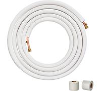 VEVOR 25FT Set de conduites mini split, tubes en cuivre de diamètre extérieur 1/4 pouce et 3/8 pouces avec isolation à trois couches, pour climatiseurs mini split, appareils à réfrigérant ou pompe à c