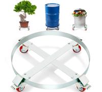 VEVOR 2PCS Porte-Fût Chariot à Baril 250 L 454 kg Roulettes Pivotantes en Acier