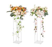 VEVOR 2PCS Support de Fleurs de Mariage 80 cm Porte-fleurs Centre de Table Mariage Stratifié Acrylique Vase Géométrique Présentoir Floral pour Réception d'Événements, Décoration de Fête à la Maison