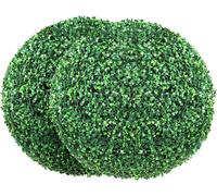 VEVOR 2x Boule de buis Artificielle Ø50,8cm Décoration de jardin Boule de buis artificielle Plante artificielle en PE, bois, PP incl. 2 pcs. Lampes LED décoratives et 10 pcs. Feuilles de rechange
