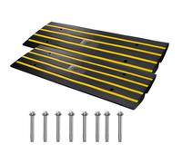 VEVOR 2x Rampe de seuil en caoutchouc plein Rampe de seuil Max. Capacité de charge 15 tonnes Rampe de trottoir avec canal de 5,5x3,5cm Rampe pour fauteuil roulant 122x40,5x6,5cm Rampe d'accès idéale p