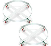 VEVOR 2x roule-fûts 250L Rouleau de transport en acier au carbone planche à roulettes diamètre intérieur Ø 607mm Chariot à fûts avec 4 roues universelles avec freins Chariot de transport pour transpor