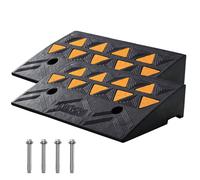 VEVOR Rampe de Seuil Hauteur 11 cm 2PCS Rampes Trottoir Caoutchouc Capacité Charge 15 tonnes Rampe Accès Fauteuil Roulant avec Structure Grillagée Stable pour Passage Voitures Moto Scooter 50x32x11 cm