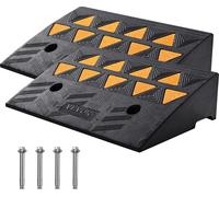VEVOR 2xRampe de seuil en caoutchouc plein Rampe de seuil Max. Capacité de charge jusqu'à 15 tonnes Rampe de trottoir 48,3x33x12,7cm Rampe pour fauteuil roulant Rampe d'accès en caoutchouc Idéale pour