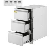 VEVOR 3 BBQ Tiroirs 38X65cm Cuisine extérieure Armoire Gastro Tiroir