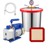 VEVOR 3 CFM 1/4HP Pompe à vide à un étage, kit de chambre à vide de 3 gallons (13 litres), kit de refroidissement HVAC A/C