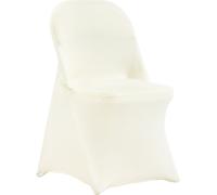 VEVOR 30 pcs Housses de chaise pliantes en élasthanne extensible, blanc ivoire, housses de protection universelle, amovibles et lavables, pour mariage, vacances, banquet, célébration, salle à manger