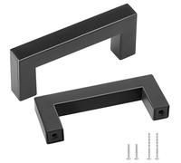 VEVOR Poignées pour armoire de cuisine 30 pièces – Carrées acier inox 76 mm – Noir mat