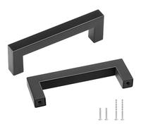 Poignee de Meuble Cuisine VEVOR Centraux 96mm Poignées Tiroir Modernes Carrées Cuisine Salle Bain Noir Mat 30PCS Poignées Meuble