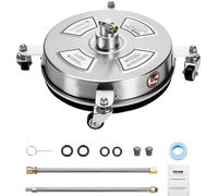 VEVOR Nettoyeur de surface pour nettoyeur haute pression 325 mm, accessoire nettoyeur sol en acier inox sur roues, 276 bar max. connecteur 0,635 cm 2 buses pulvérisation 2 tiges d'extension pour béton