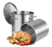 VEVOR 39,7L Marmite en Inox Faitout avec Couvercle Poignée et Passoire Grand Pot
