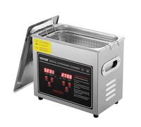 VEVOR Nettoyeur à Ultrasons 3L en Acier Inoxydable Bac Ultrasons Numérique avec Chauffage Temps et Température Réglables Appareil de Nettoyage Ultrasonique pour Bijoux Lunettes Montres Labo Clinique