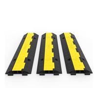 VEVOR 3PCS Rampes Protection Câble 2 Canaux Passage Câbles 98 cm Protecteur PVC Caoutchouc Capacité Charge 4989 kg Canal 3,2x3,1 cm pour Protéger Câbles d'alimentation des Sols Parking 101x24,5x5 cm