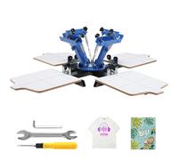 VEVOR Machine de sérigraphie 4 couleurs 4 stations - Plateau 54x45 cm - Équilibre & Stabilité