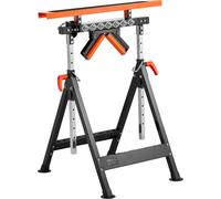 VEVOR 4 en 1 Support à roulettes 200kg, réglable de 84 à 127cm, établi avec support et tête à roulettes multidirectionnelle, pour sortie de scie circulaire à table, extensible