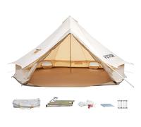 VEVOR 4 Saisons 5-8 Personnes Grande Tente Toile Imperméable Coton Cuisinière
