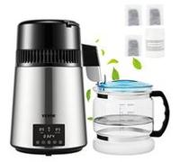 VEVOR Distillateur d'eau YMK40207 4 L 750 W 1 L/h Inox Argent Température réglable