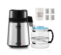 VEVOR 4L Distillateur d'Eau Purificateur d'Eau 1L/h Intérieur Inox Alimentaire