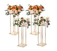 VEVOR 4PCS Support de Fleurs de Mariage 80 cm Porte-fleurs Métal Doré Centre de Table Mariage Vase Géométrique Stratifié Présentoir Floral pour Réception d'Événements, Décoration de Fête à la Maison