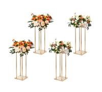 VEVOR 4PCS Support de Fleurs de Mariage 60 cm Porte-fleurs Métal Doré Centre de Table Mariage Vase Géométrique Stratifié Présentoir Floral pour Réception d'Événements, Décoration de Fête à la Maison