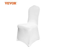 VEVOR 50 100Pcs Housses de Chaises de Mariage en Polyester et Élasthanne Couverture de Chaise Restaurant Banquet Hôtel Soirée Flat-Front White