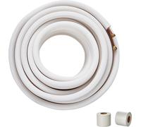VEVOR 50FT Set de conduites mini split, tubes en cuivre de 1/4 pouce et 3/8 pouces de diamètre extérieur avec isolation à trois couches, pour climatiseurs mini split, appareils de réfrigération ou de