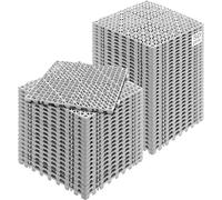 VEVOR 50PCs Dalles de Jardin Piscine 30x30x1,5 cm Dalle Clipsable Ajourée Grise