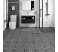 VEVOR Lot de 50 Dalles de Jardin Piscine 30x30x1,5 cm Noir Dalle Clipsable Ajourée Antidérapante en PVC Drainage Rapide Revêtements de Sol Extérieur Intérieur pour Terrasse Cuisine Spa Salle de Bain