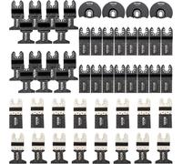 VEVOR 50x Jeu de lames de scie oscillantes HCS+inox Multitool Lame de scie segmentée 1-3/4 pouces 1-3/8 pouces 3-1/2 pouces Jeu d'accessoires pour outils multifonctions