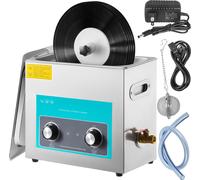 VEVOR 6 L nettoyeur numérique de disques à ultrasons acier inoxydable, 33 x 18 x 28,5 cm nettoyeur à ultrasons appareil de nettoyage à ultrasons chauffage numérique lunettes montres bijoux
