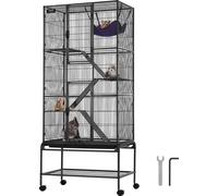 VEVOR Cage à Furet en métal roulante 1755 mm, Grande Cage pour Petits Animaux à 4 Niveaux avec rampes et Plateau, pour Rats de Compagnie, Hamster, Cochon d'Inde, Chinchilla, écureuil, hérisson, Lapin