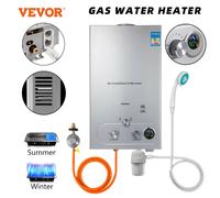 VEVOR 6L 8L 10L 12L 16L 18L GPL Portable instand chauffe-eau gaz Propane GPL mural chauffe-eau sans réservoir affichage numérique 6L 12KW Silver