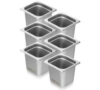 VEVOR 6PCs Bac Gastronorme GN 1/6 Récipient Inox Bain-marie 16 cm Profondeur