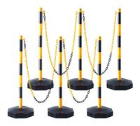 VEVOR 6PCs Poteaux de Signalisation Cône de Signalisation sur Socle Chaîne 2,4 m